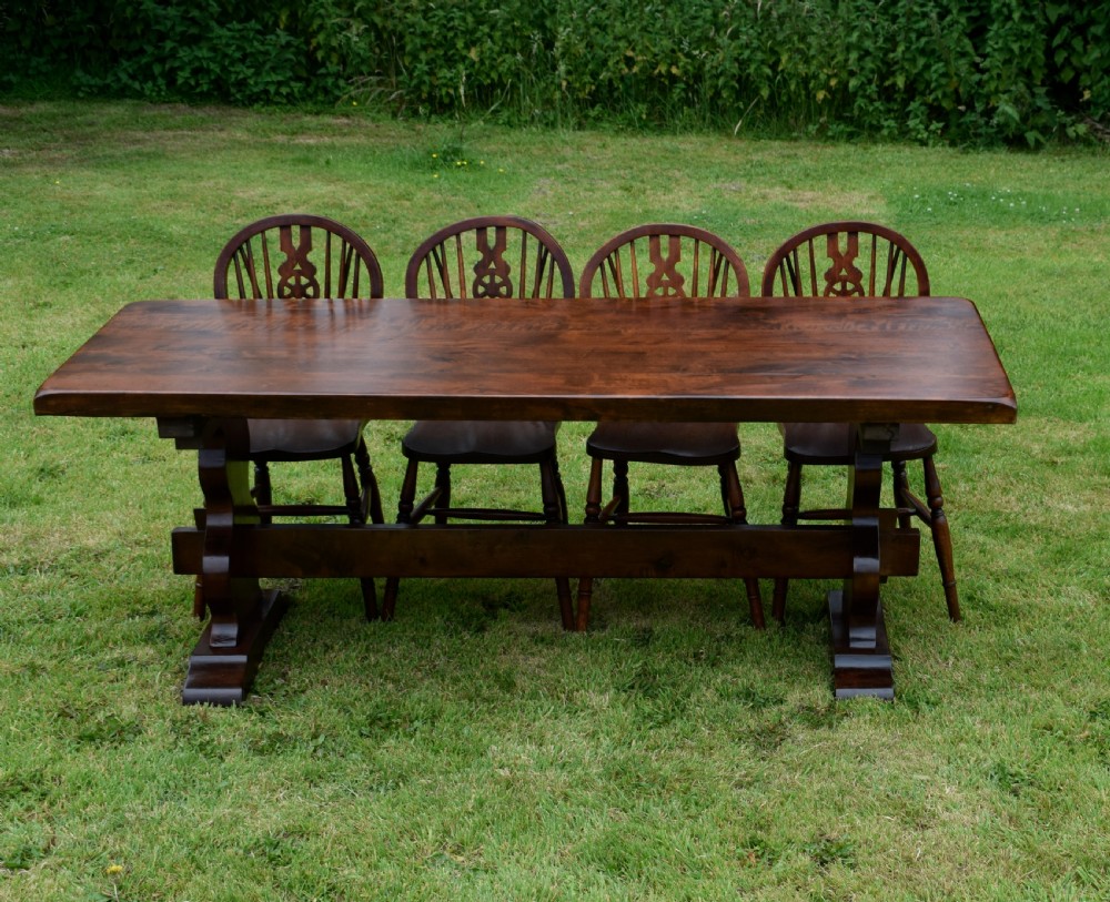 Early 20th Century Refectory Dining Table View XV