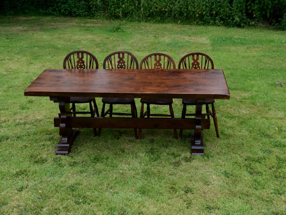 Early 20th Century Refectory Dining Table View XVII