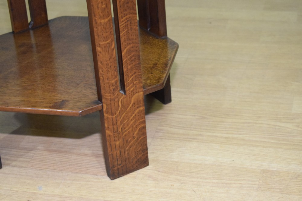 Arts & Crafts Oak Side Table View XIV