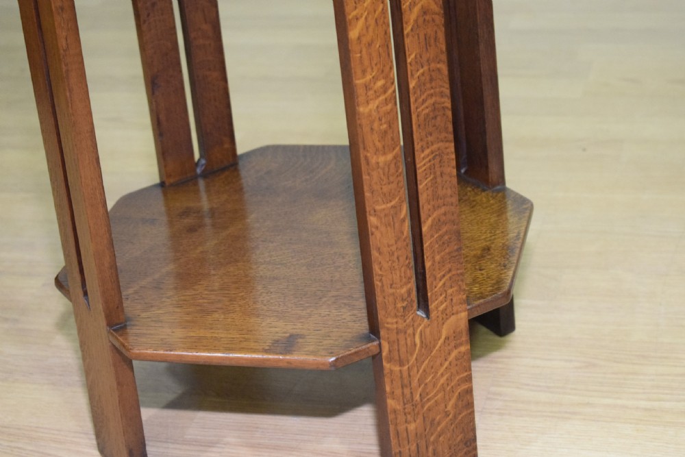 Arts & Crafts Oak Side Table View XVI