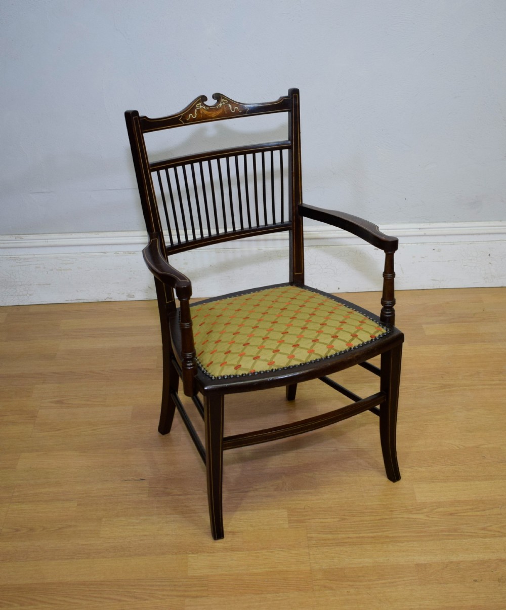 Edwardian Inlaid Armchair