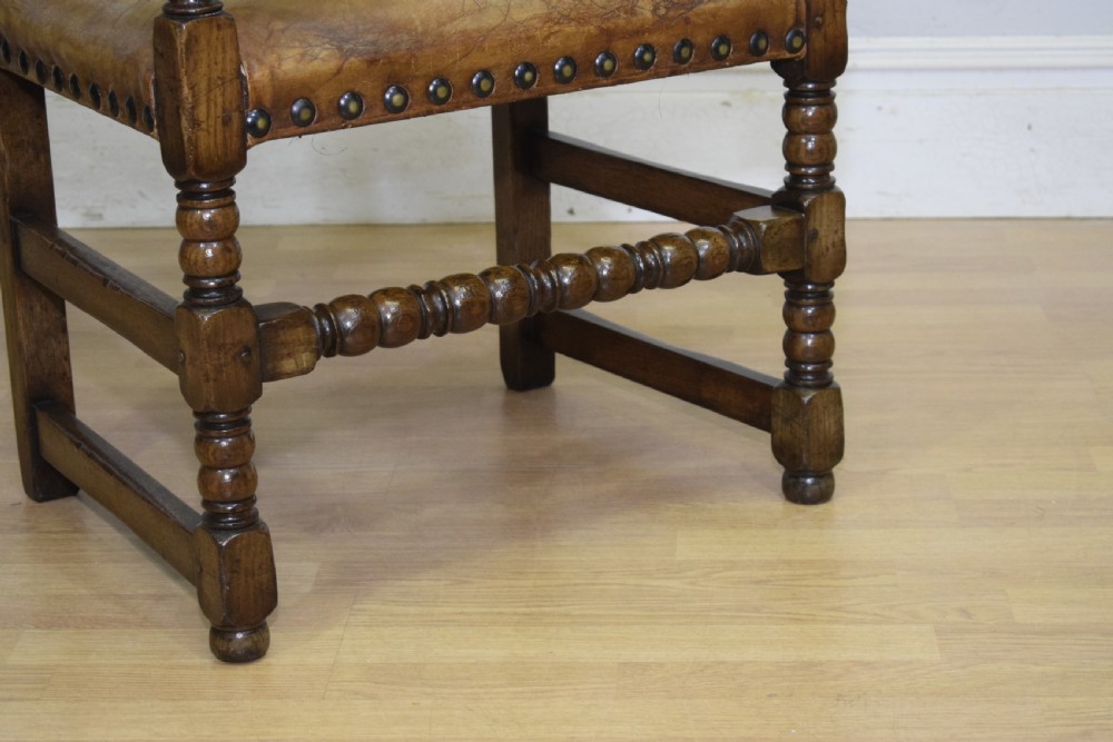 Early 20th Century Carved Oak Armchair View IV
