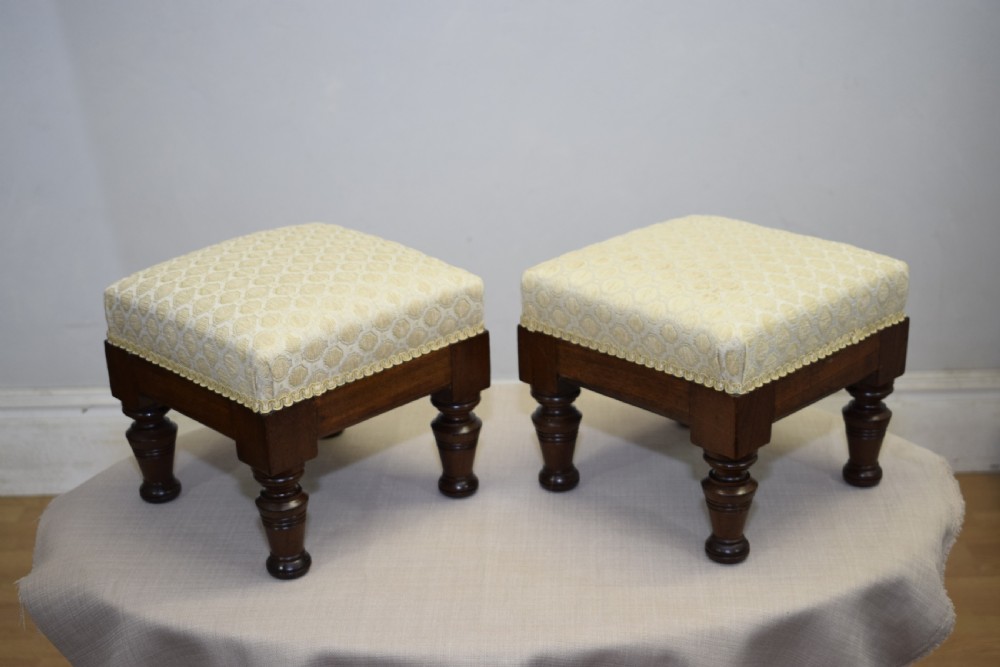 Pair of Edwardian Foot Stools View II