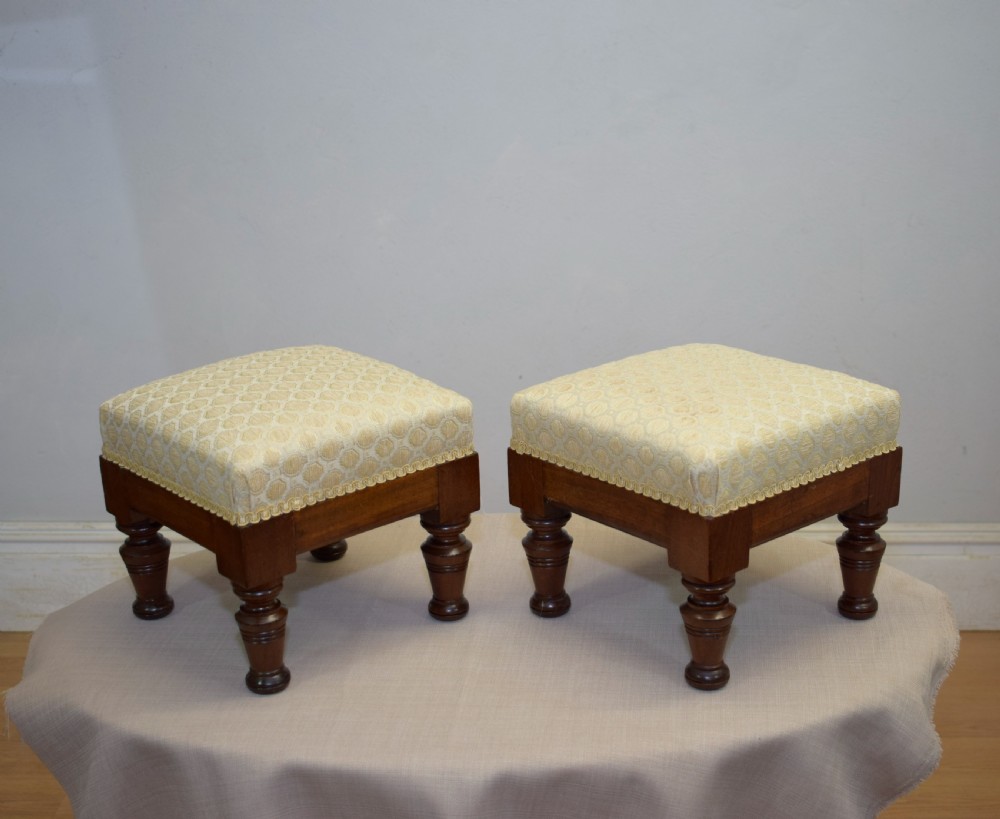 Pair of Edwardian Foot Stools View III