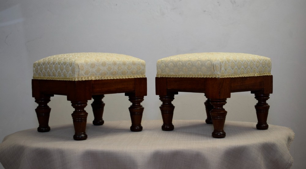 Pair of Edwardian Foot Stools View IV
