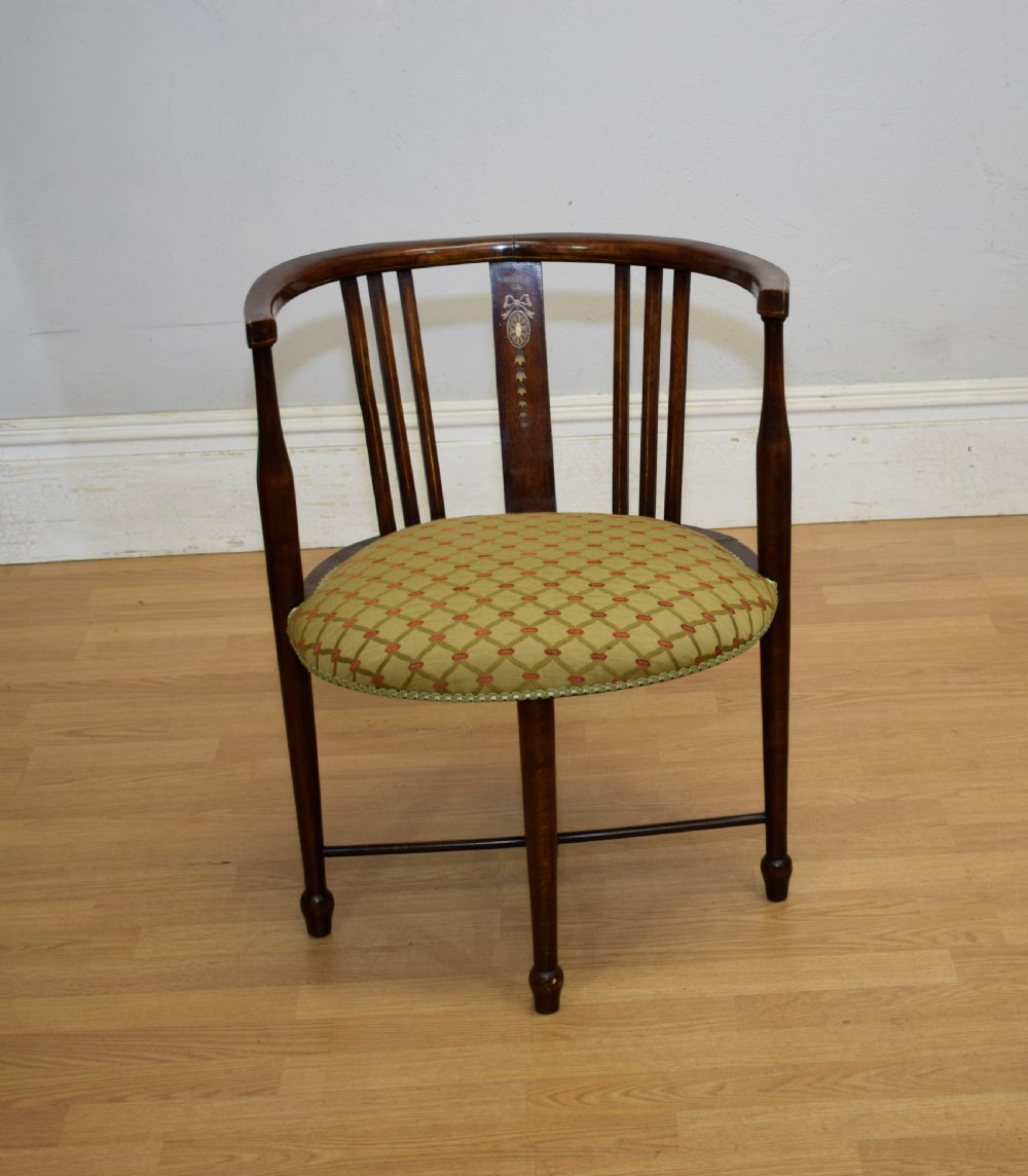 Edwardian Inlaid Tub Armchair View II