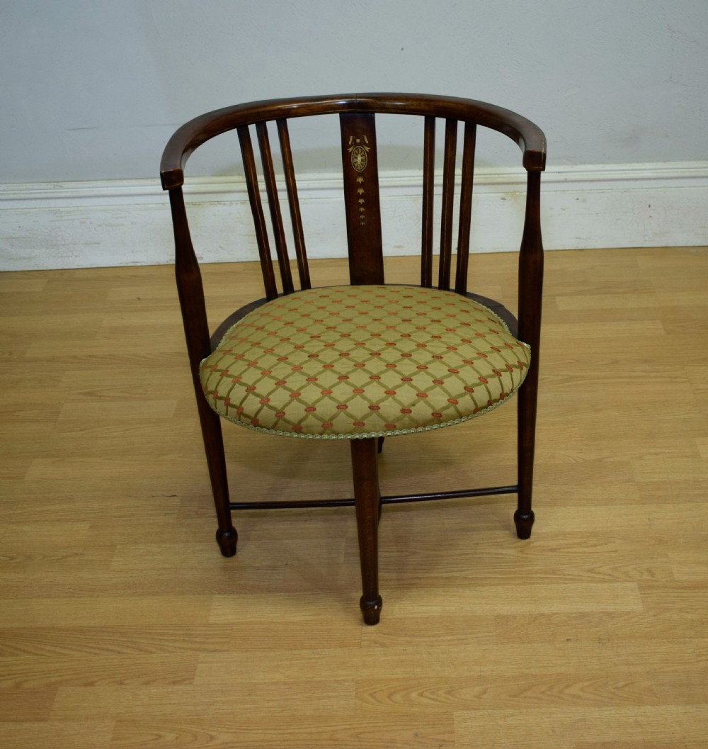 Edwardian Inlaid Tub Armchair View V