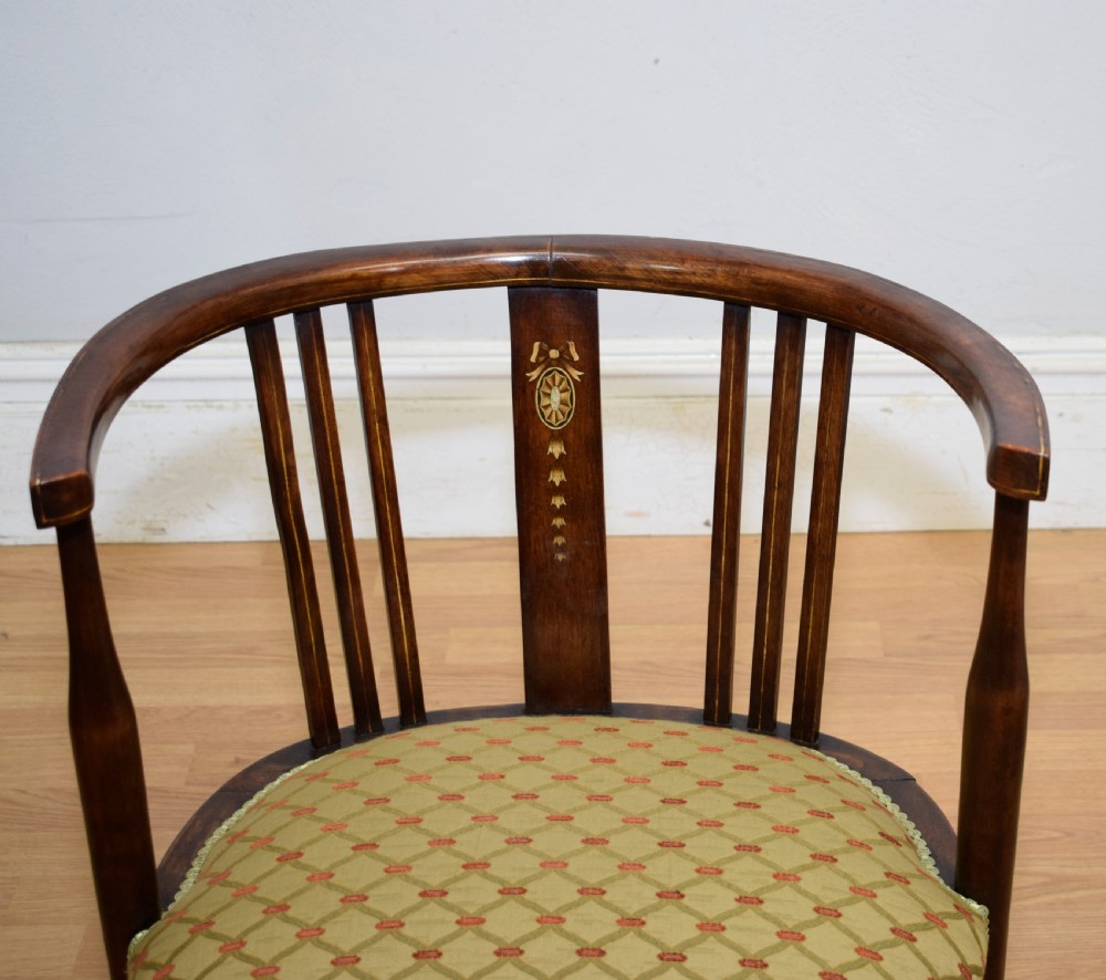 Edwardian Inlaid Tub Armchair View VII