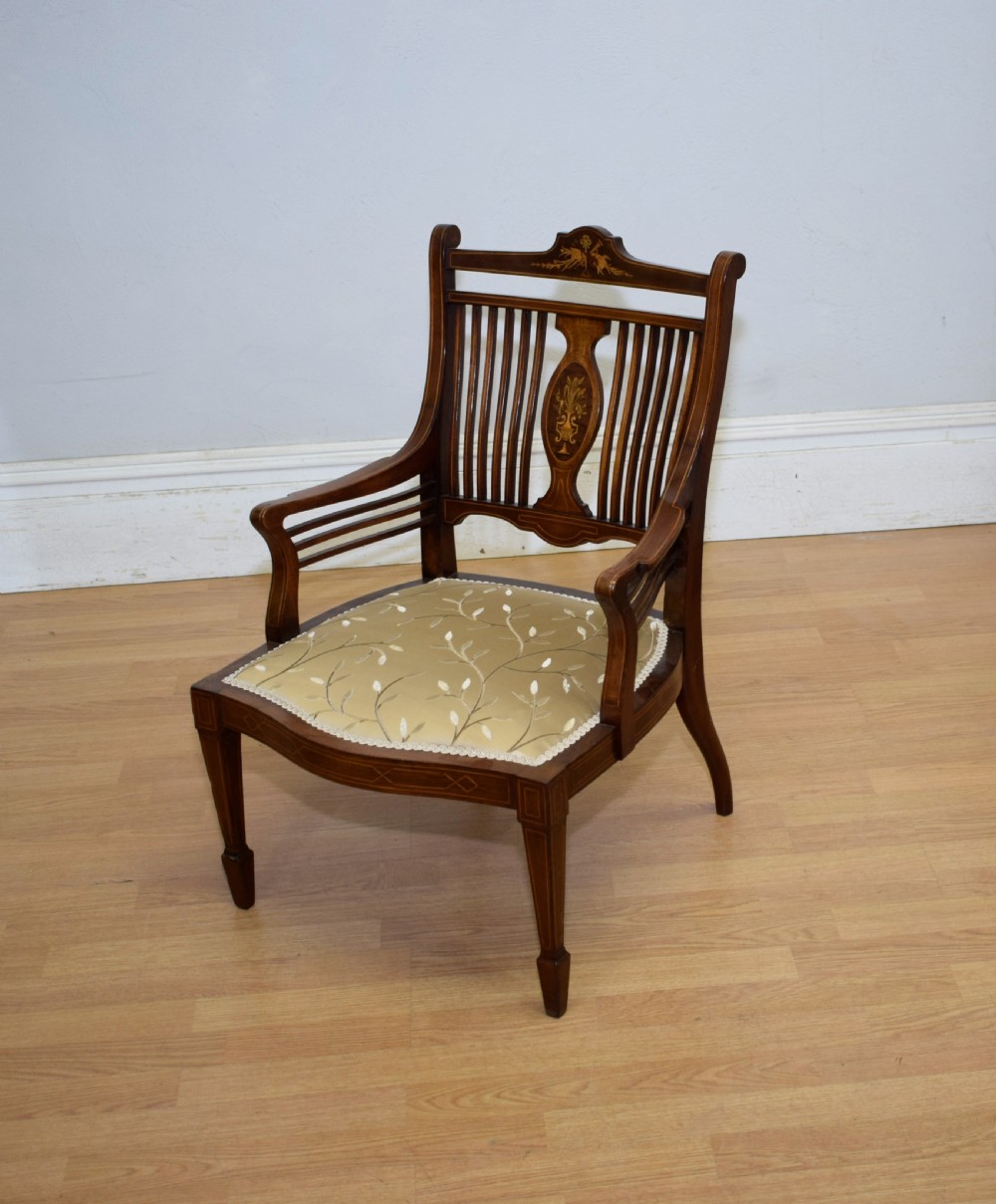 Mahogany Inlaid Bedroom Chair View III