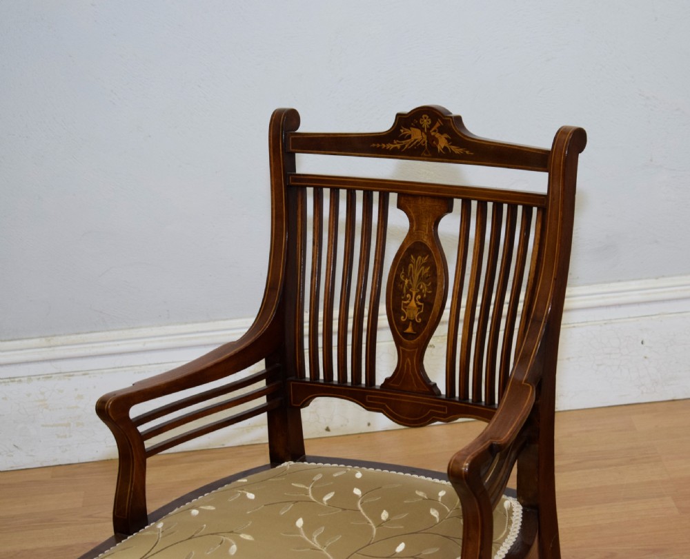 Mahogany Inlaid Bedroom Chair View V