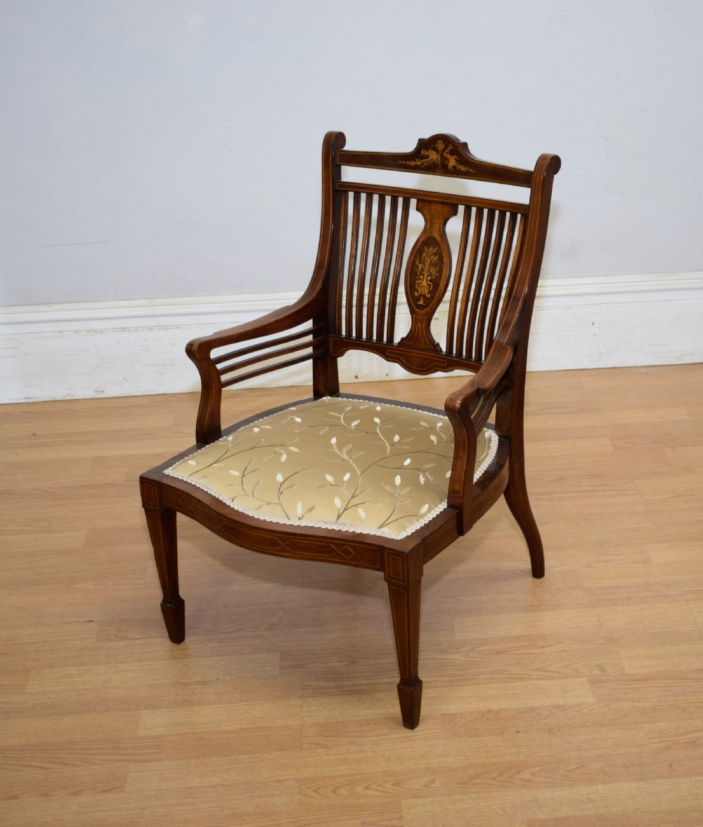 Mahogany Inlaid Bedroom Chair View VI