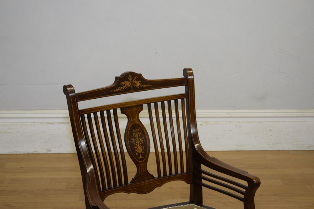 Mahogany Inlaid Bedroom Chair View VIII