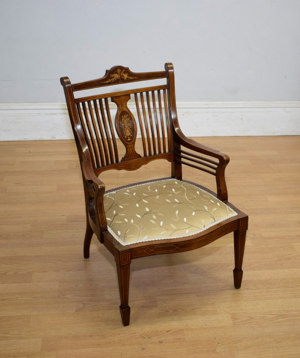 Mahogany Inlaid Bedroom Chair View IX