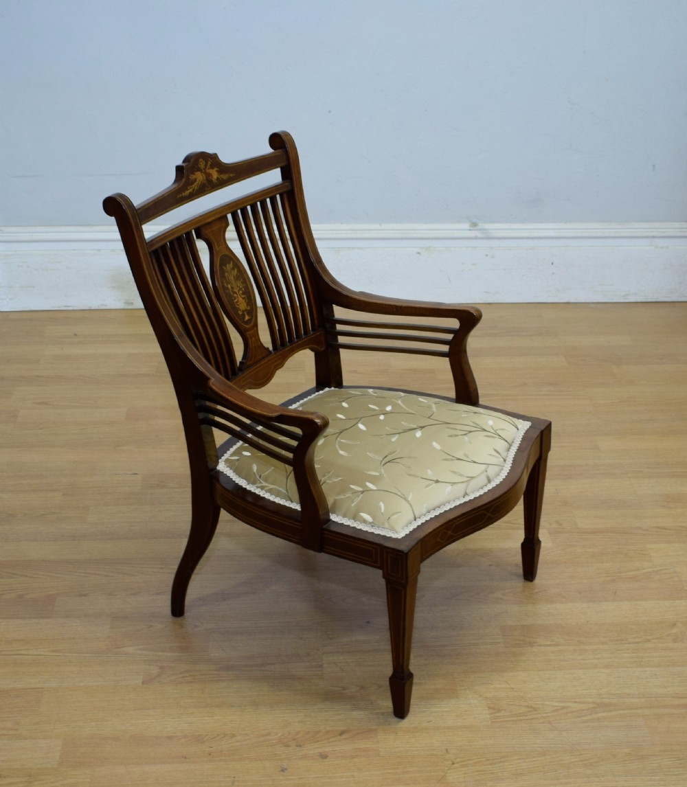 Mahogany Inlaid Bedroom Chair View XIII