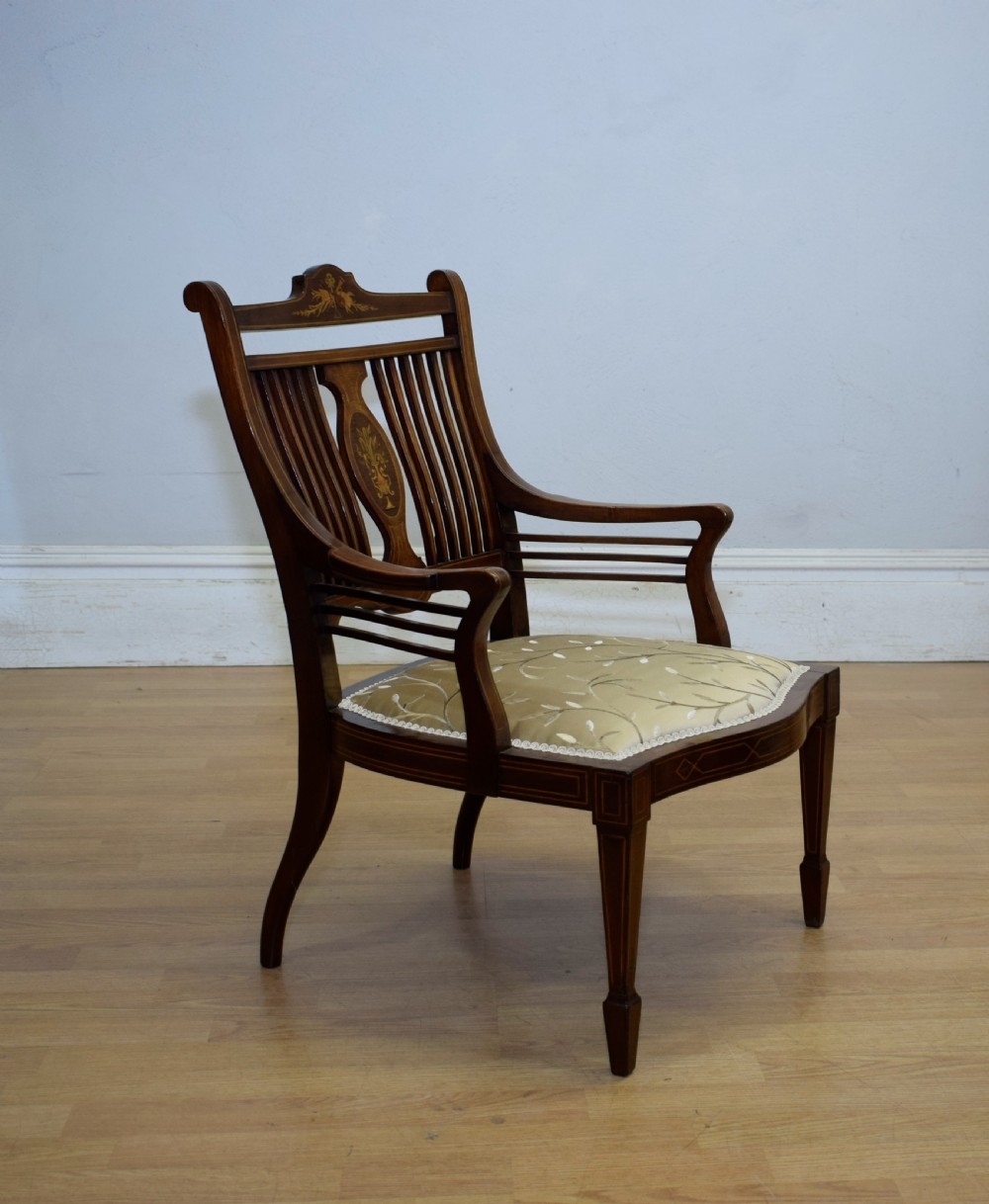 Mahogany Inlaid Bedroom Chair View XIV