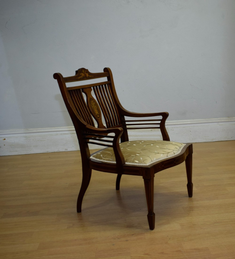 Mahogany Inlaid Bedroom Chair View XV