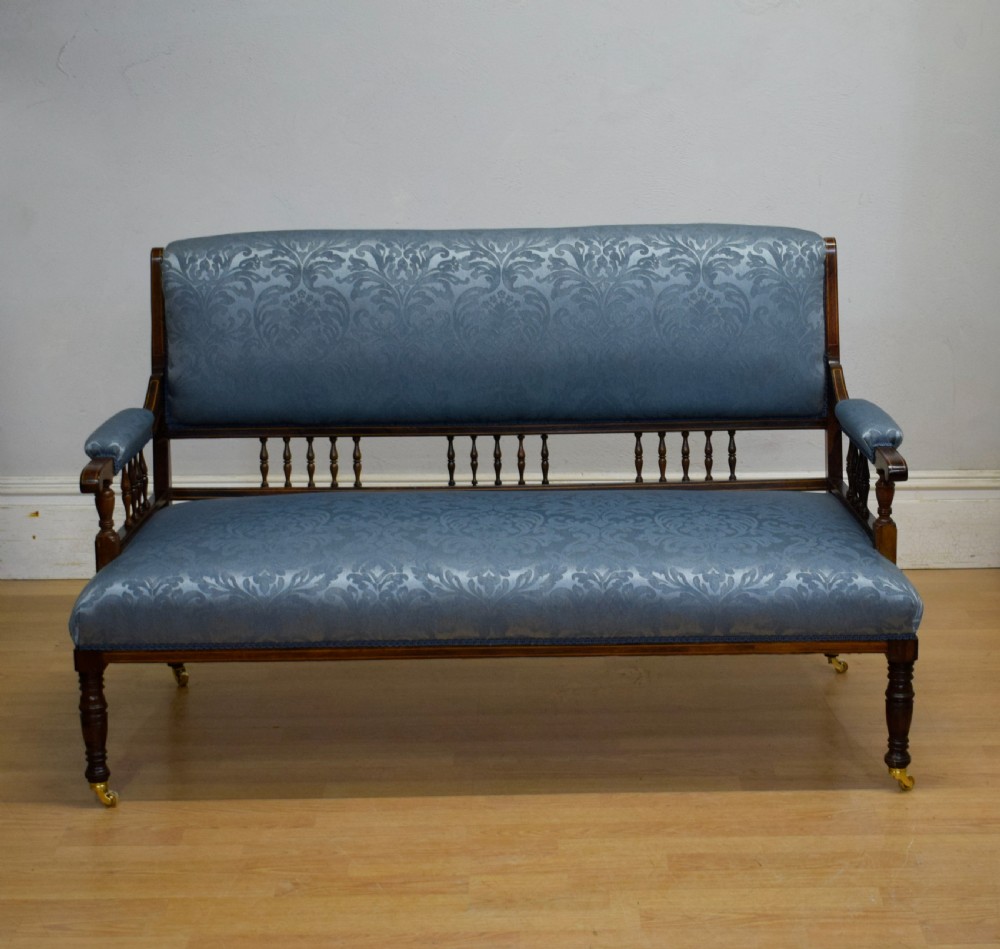 Late Victorian Rosewood & Inlaid Couch View IV
