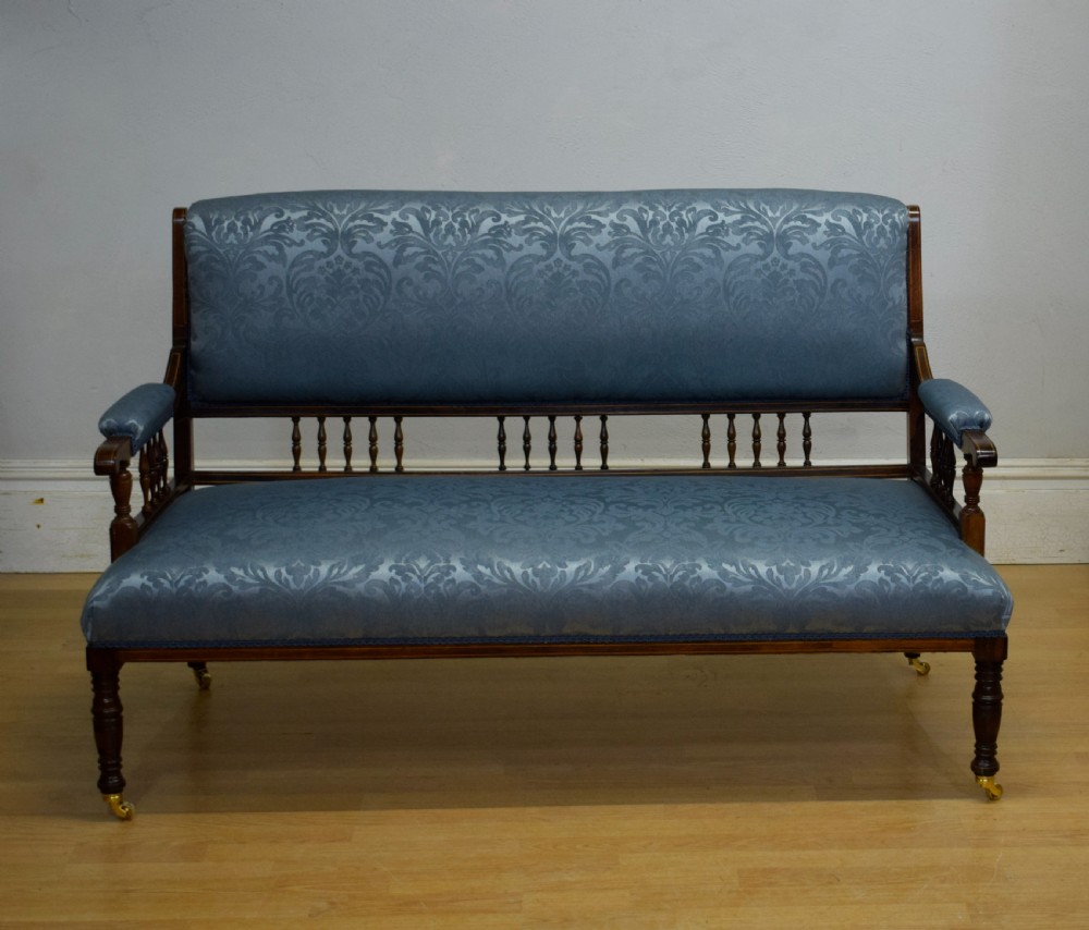 Late Victorian Rosewood & Inlaid Couch View V