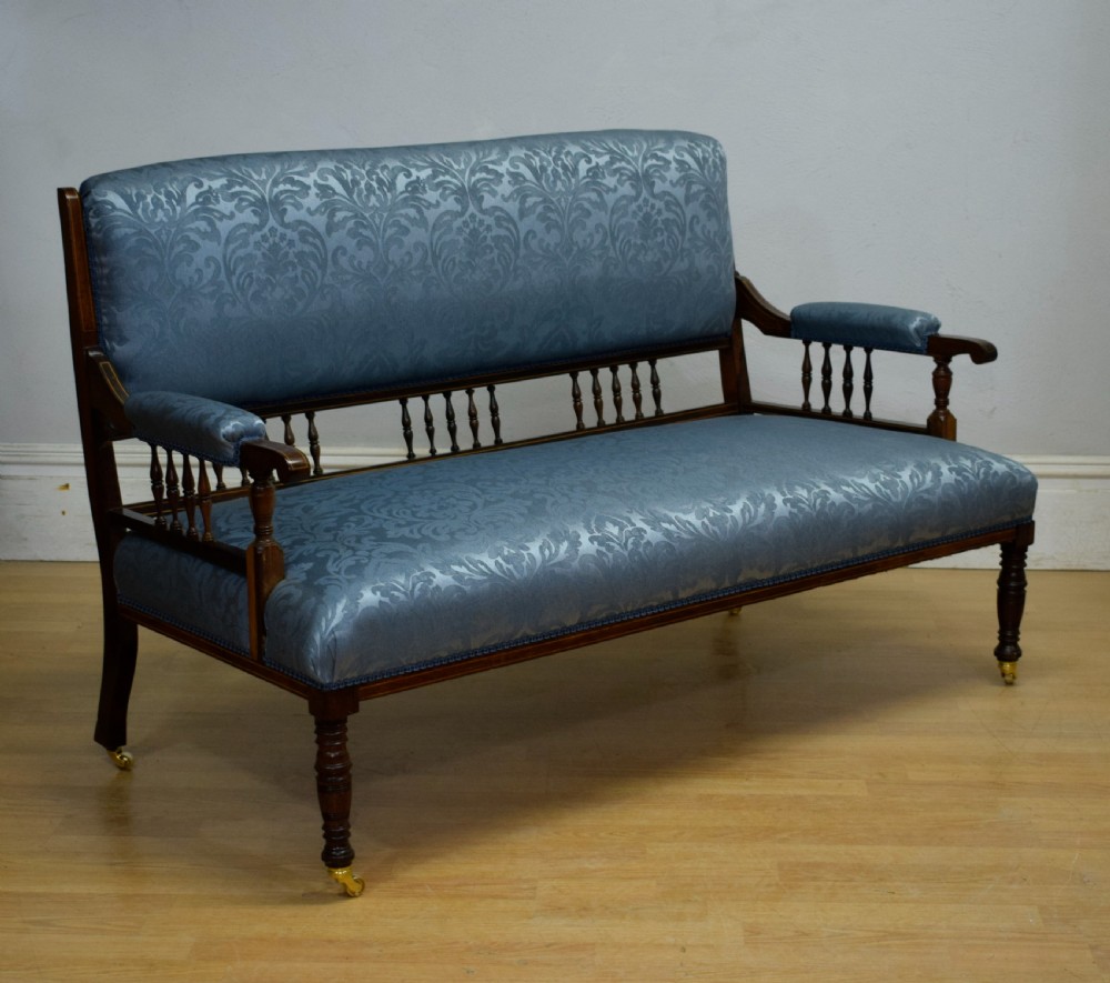Late Victorian Rosewood & Inlaid Couch View VIII