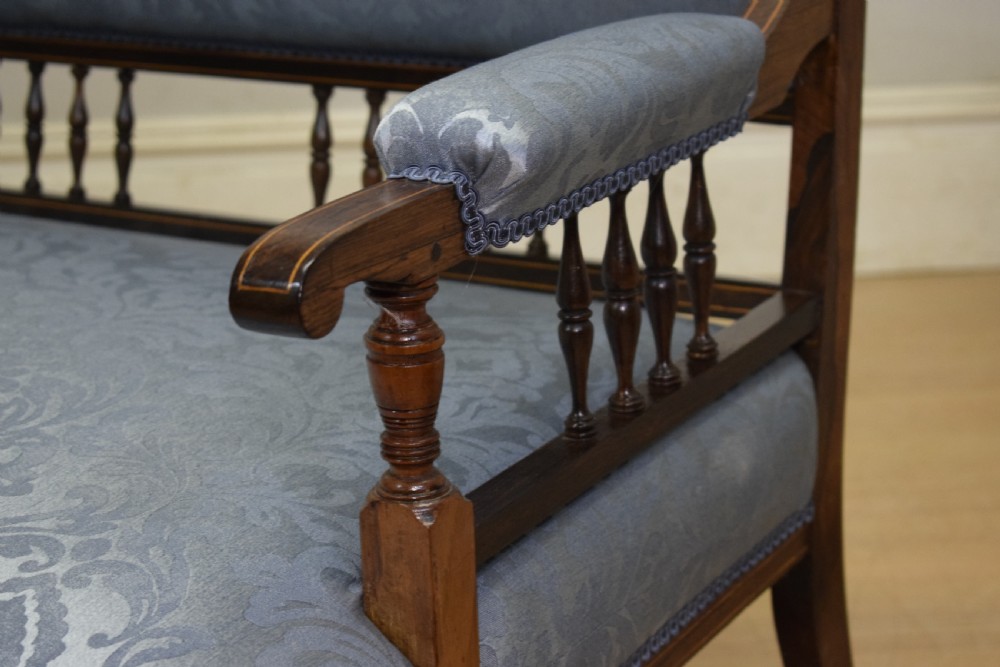 Late Victorian Rosewood & Inlaid Couch View X