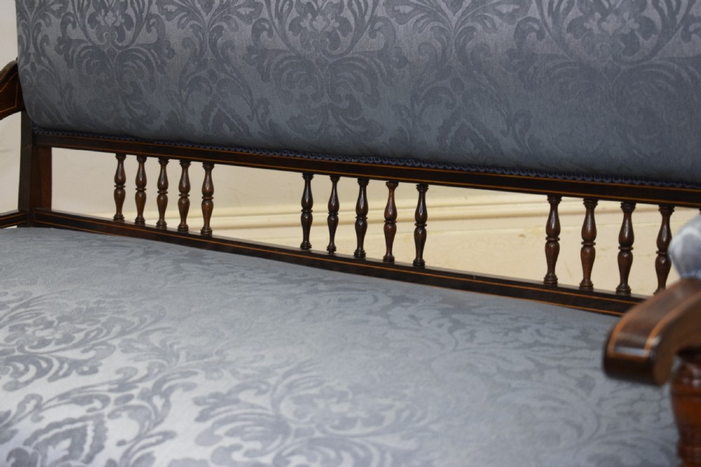 Late Victorian Rosewood & Inlaid Couch View XI