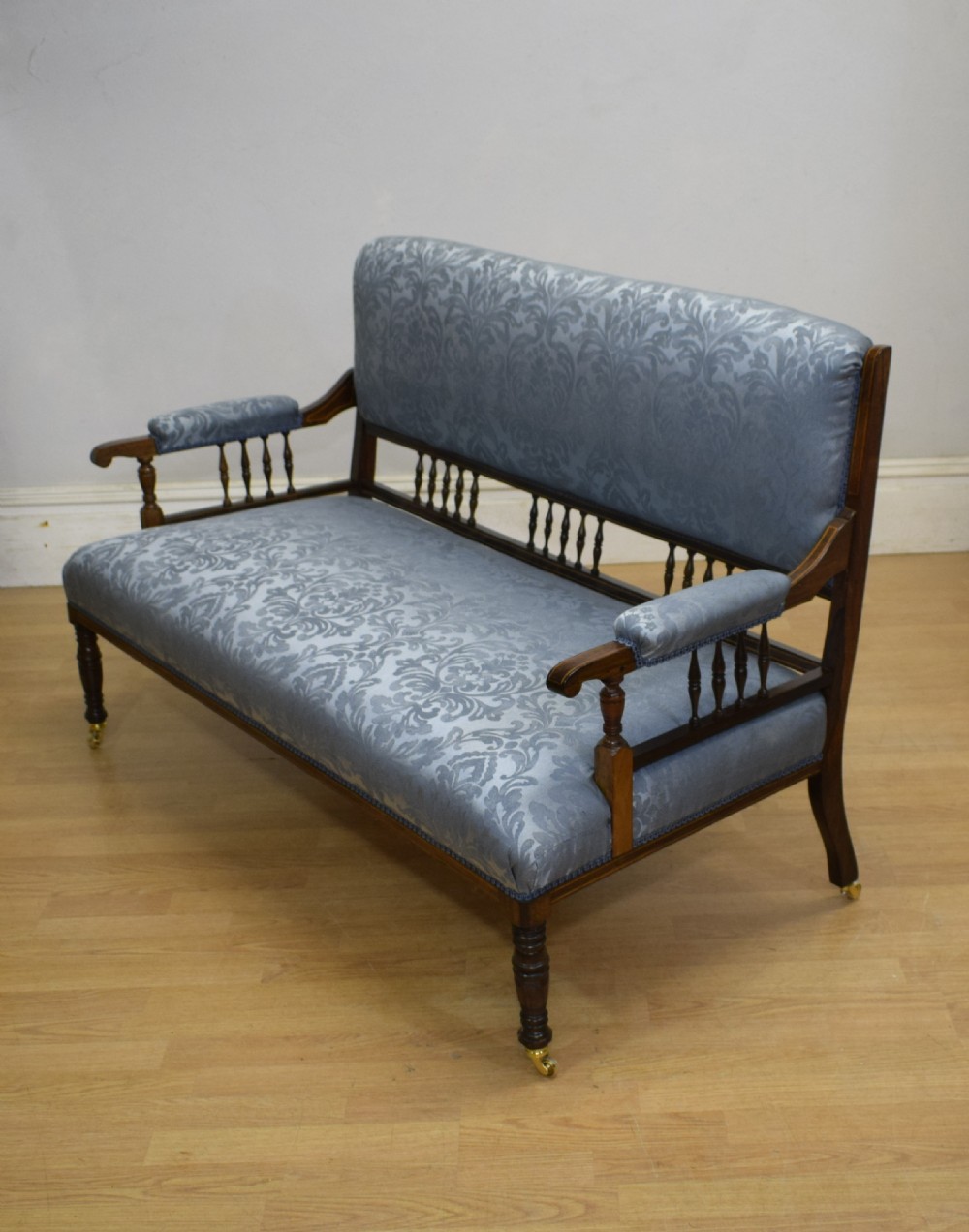 Late Victorian Rosewood & Inlaid Couch View XIV