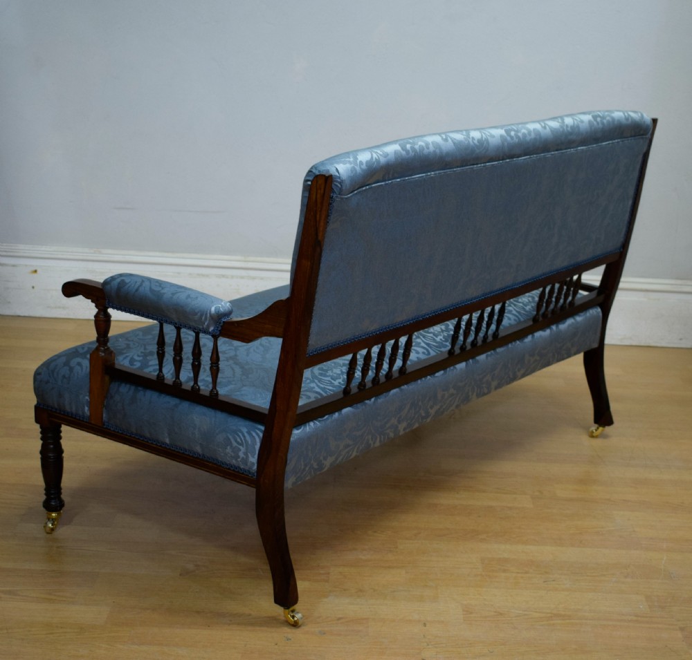Late Victorian Rosewood & Inlaid Couch View XIX