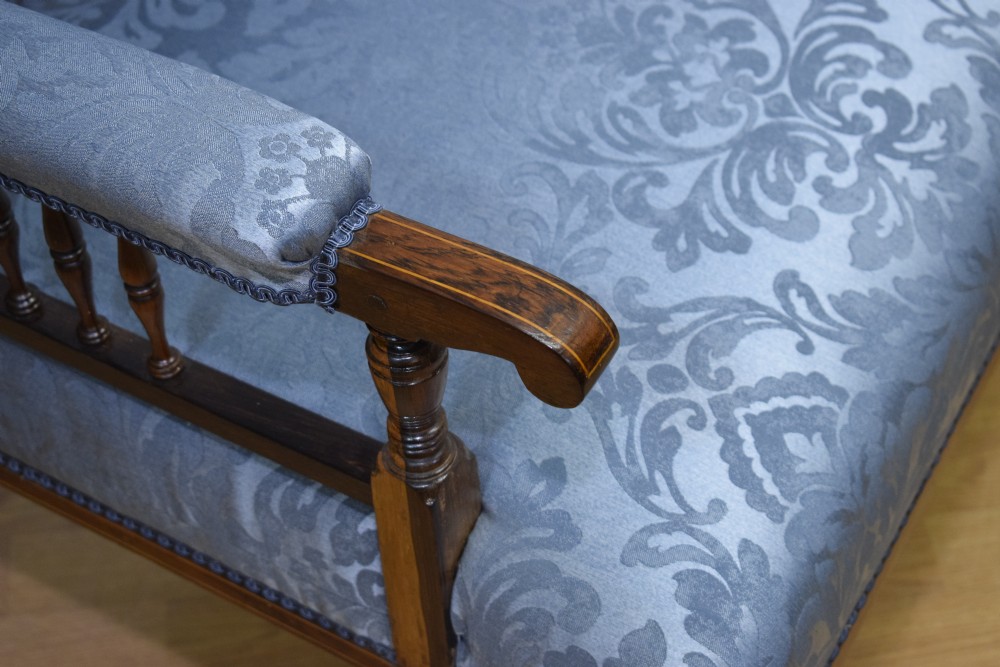 Late Victorian Rosewood & Inlaid Couch View XX