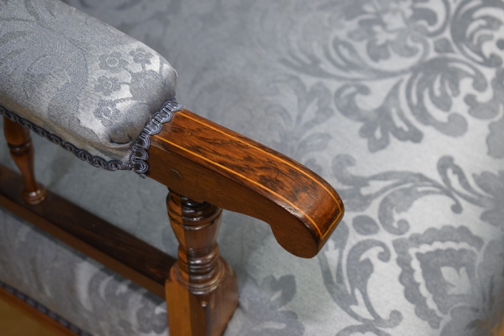 Late Victorian Rosewood & Inlaid Couch View XXI