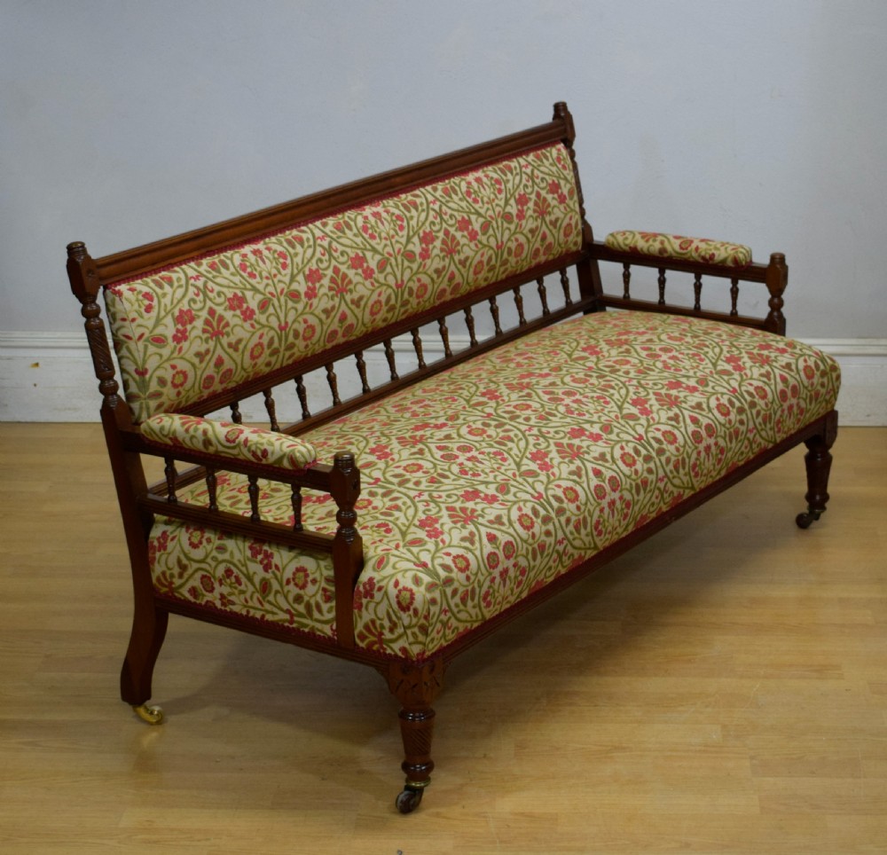 Late Victorian Walnut Couch View XIV