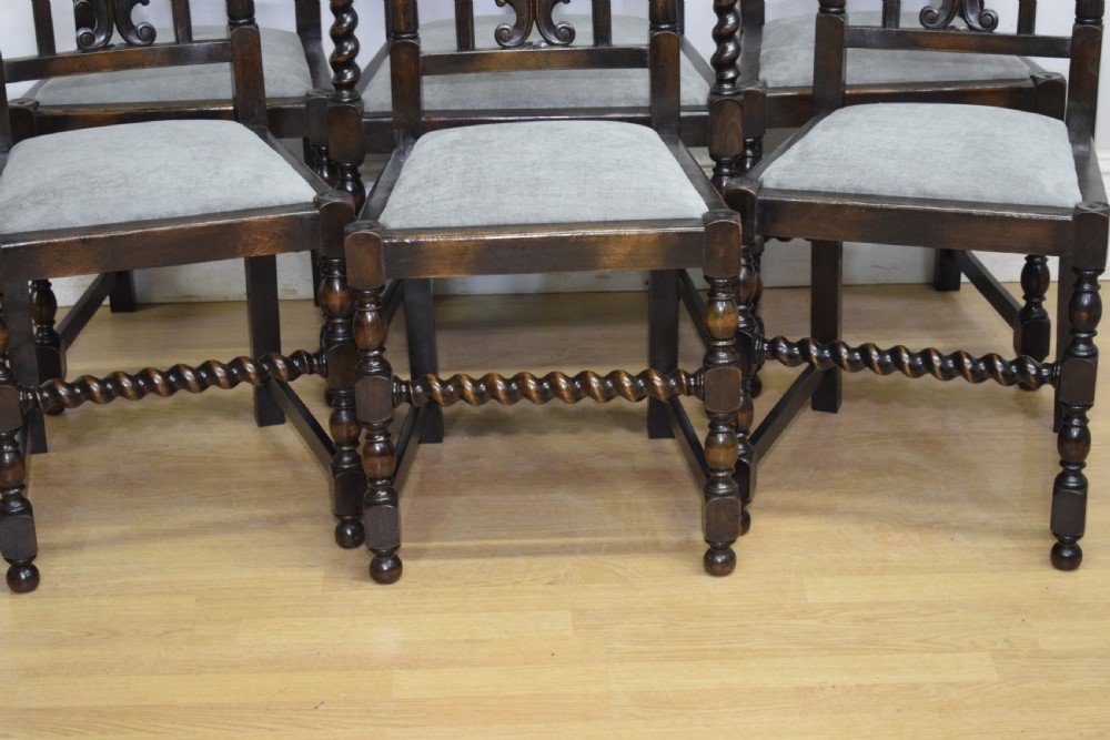 Antique Set Of 6 Carved High Back Dining Chairs View IV