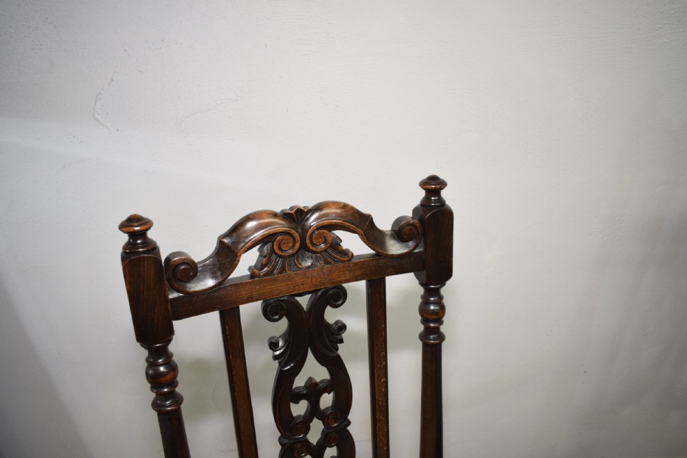 Antique Set Of 6 Carved High Back Dining Chairs View XVI
