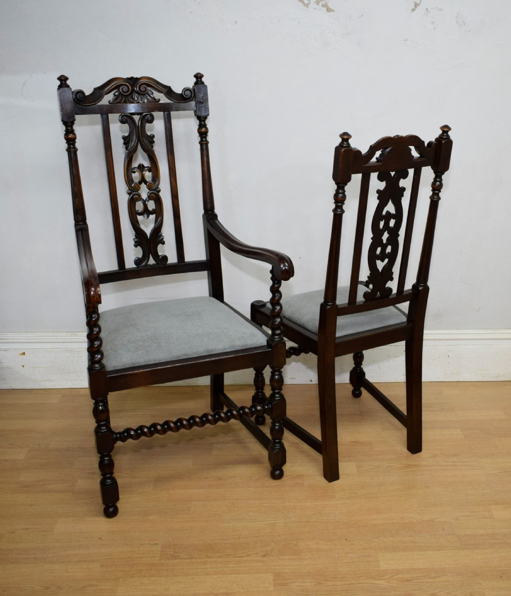Antique Set Of 6 Carved High Back Dining Chairs View XXII