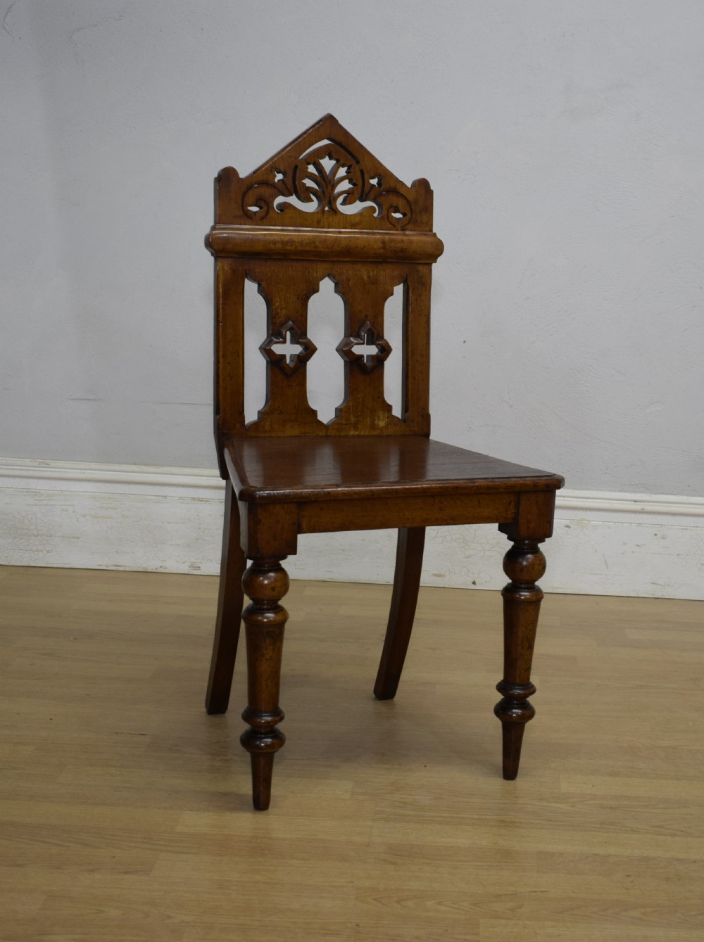 William IV Gothic Oak Hall Chair View III