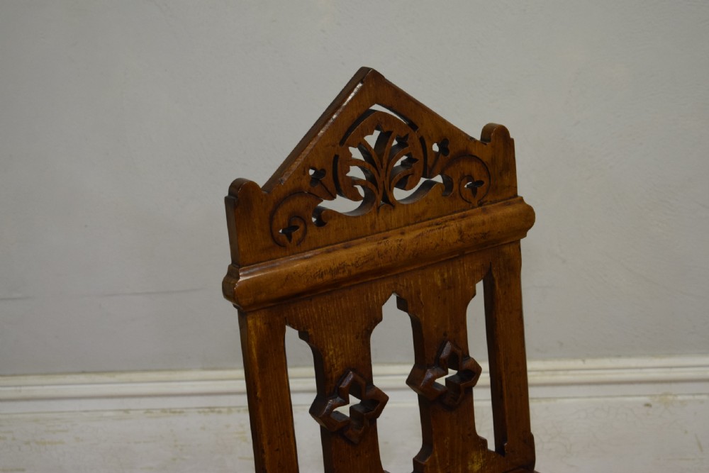 William IV Gothic Oak Hall Chair View IX