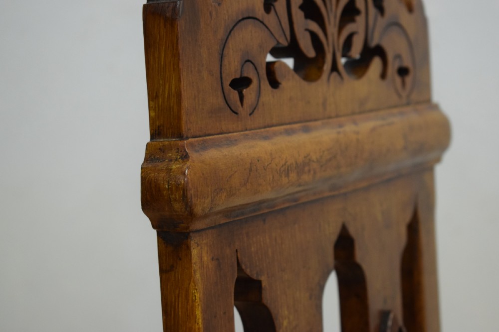William IV Gothic Oak Hall Chair View XII