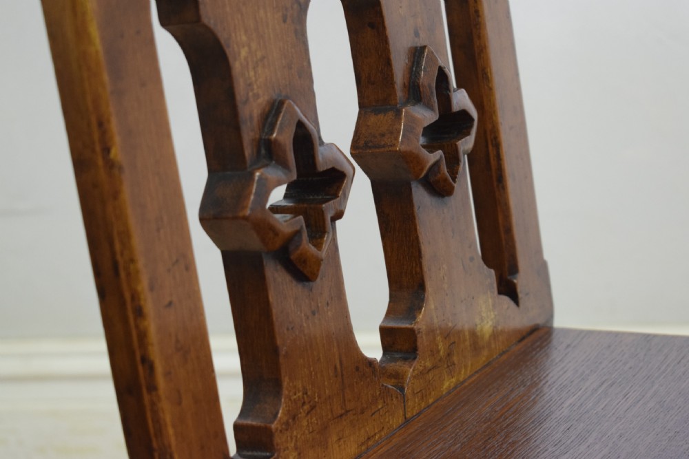 William IV Gothic Oak Hall Chair View XIV