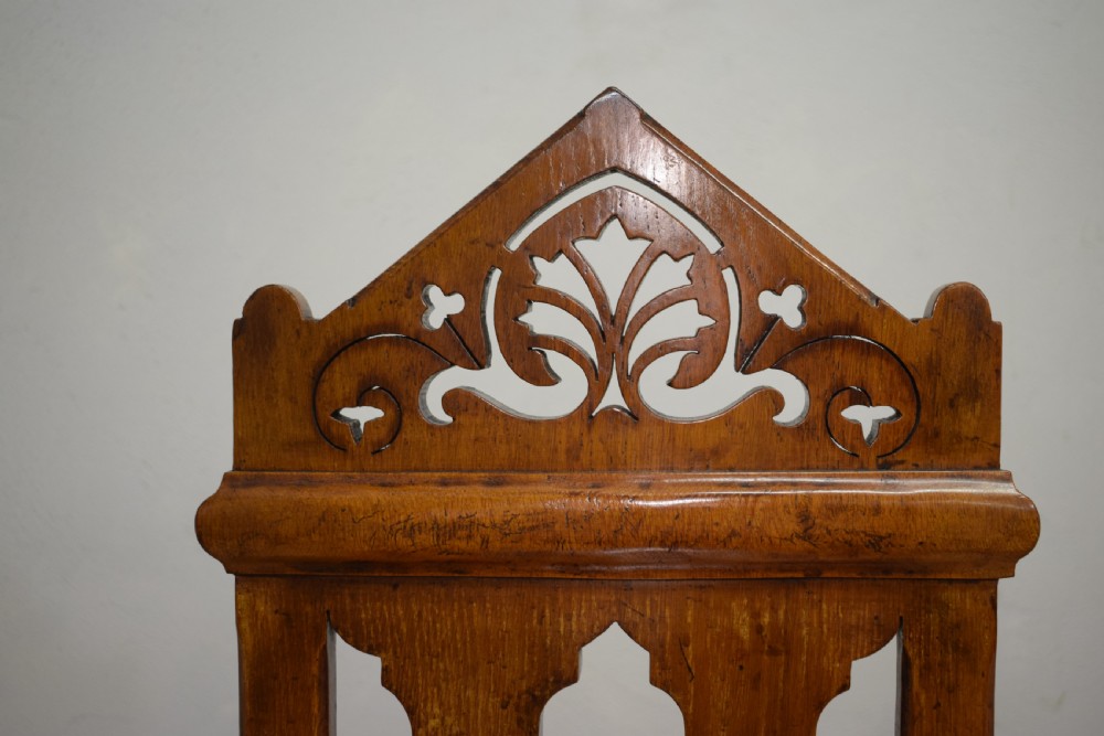 William IV Gothic Oak Hall Chair View XV
