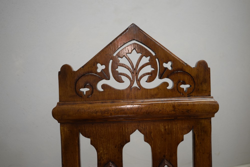 William IV Gothic Oak Hall Chair View XVI