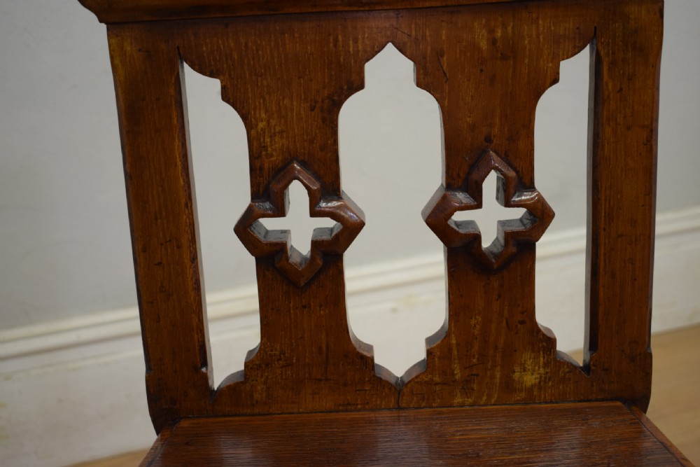 William IV Gothic Oak Hall Chair View XVII