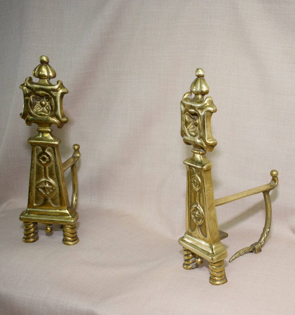 Pair of Early 20th Century Fire Dogs View II