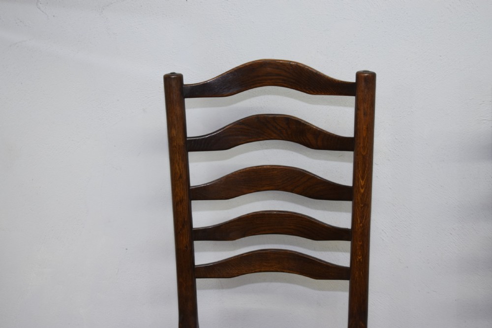  Set of 6 Oak Ladder Back Dining/Kitchen Chairs View XIII