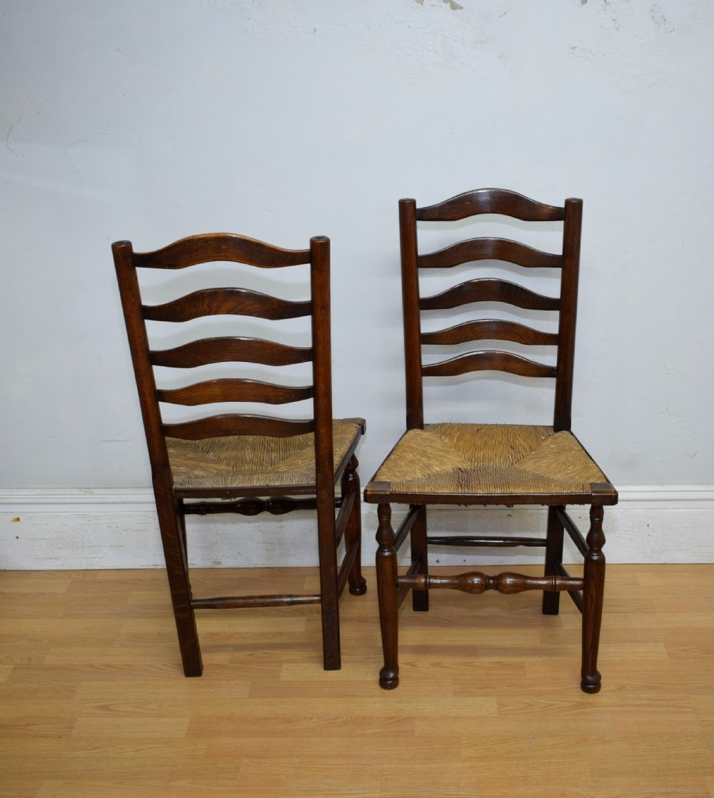  Set of 6 Oak Ladder Back Dining/Kitchen Chairs View XVI