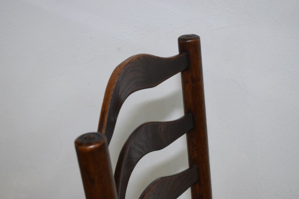  Set of 6 Oak Ladder Back Dining/Kitchen Chairs View XVIII