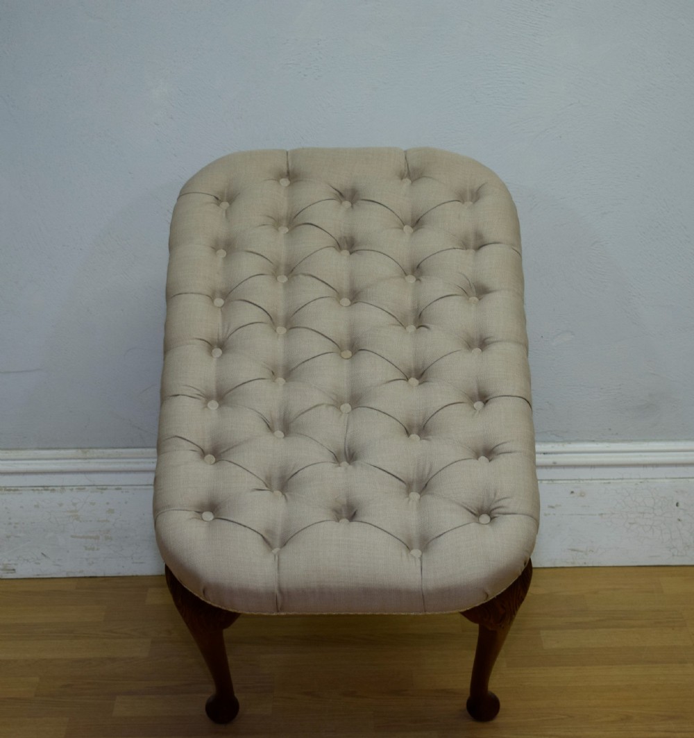 Early 20th Century Deep Buttoned Stool View X