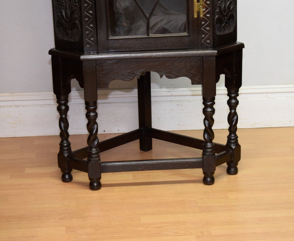 Jacobean Oak Display Cabinet View VI