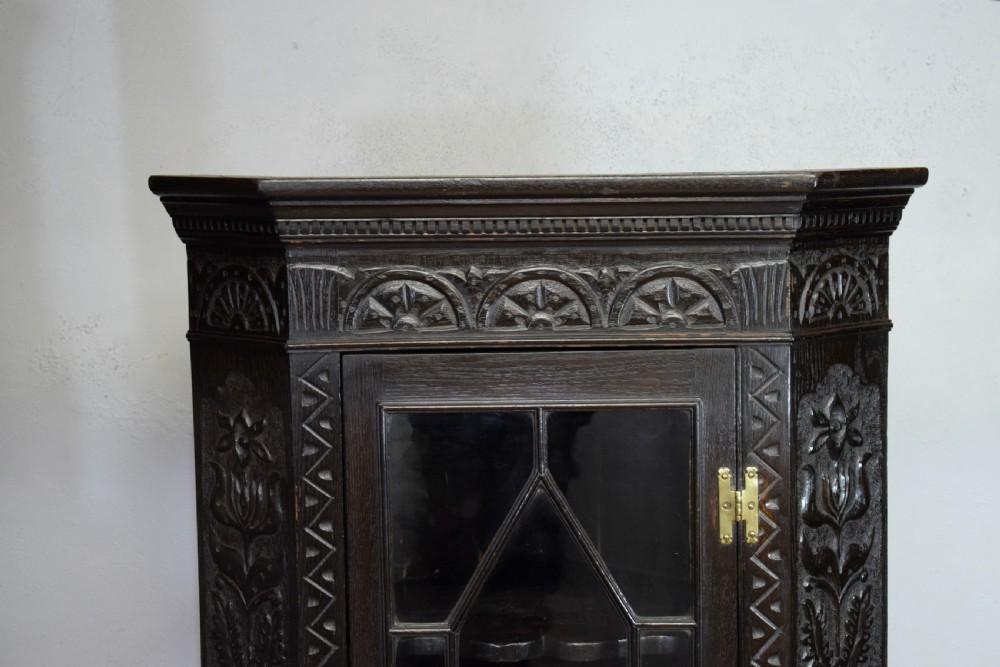 Jacobean Oak Display Cabinet View VIII