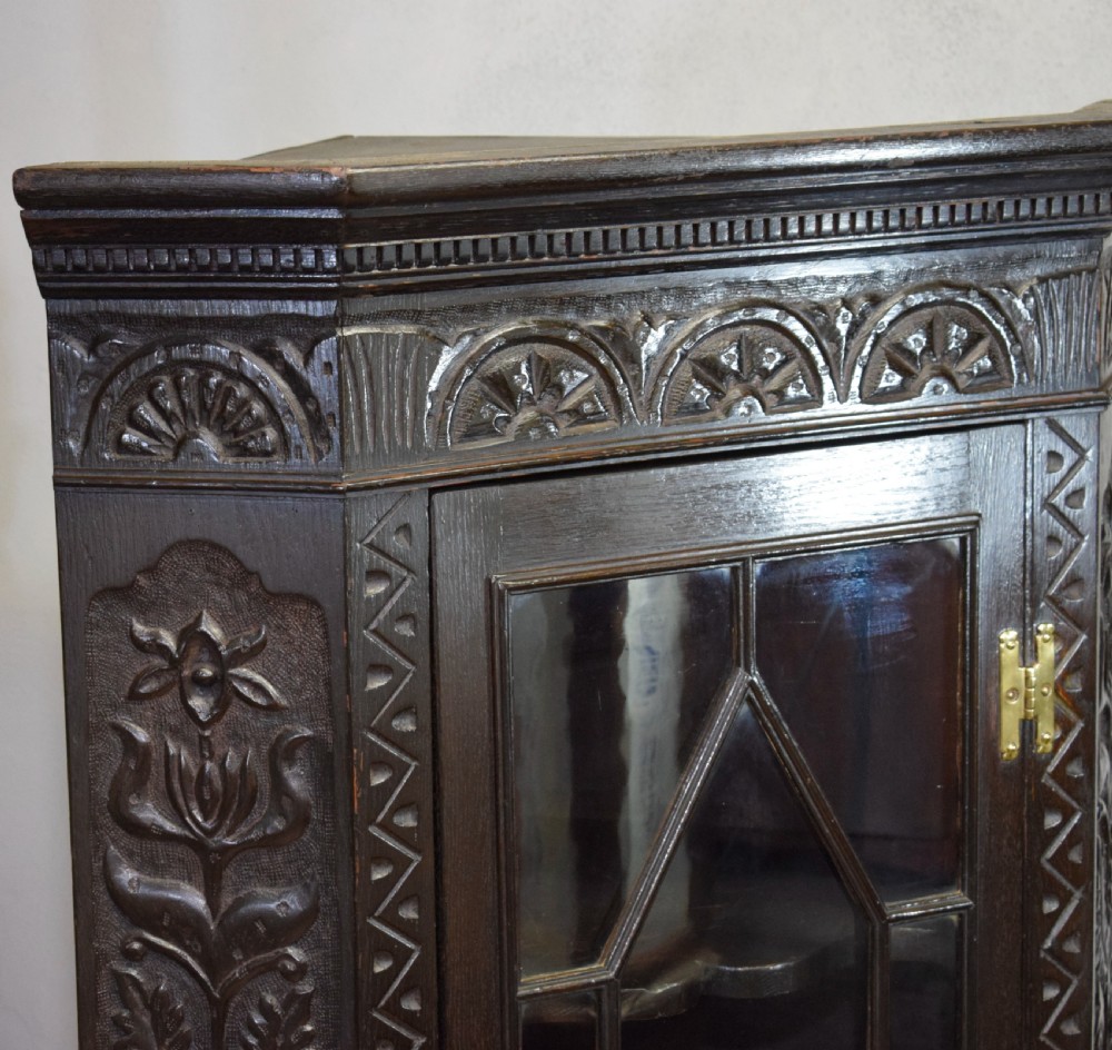 Jacobean Oak Display Cabinet View XII
