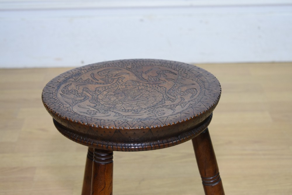 Milking Stool Folk Art View III