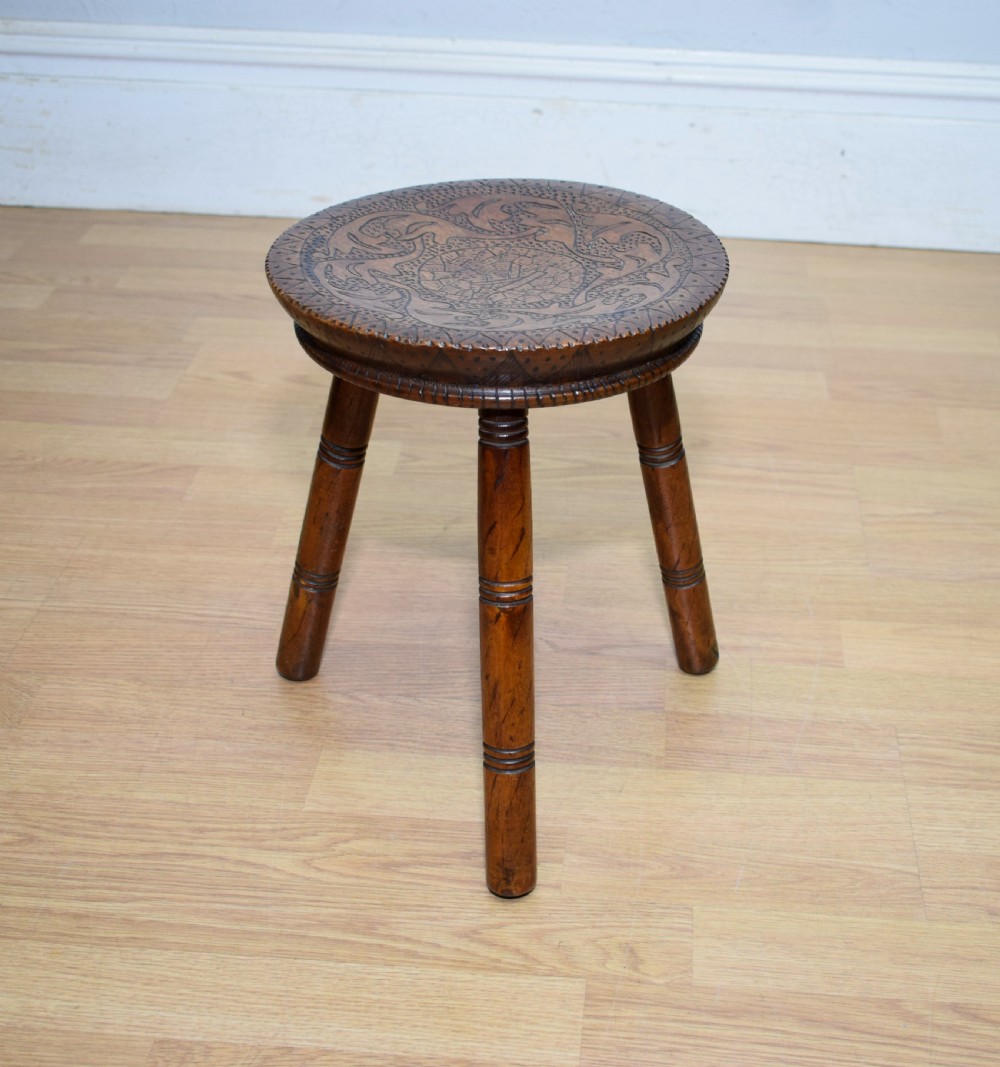 Milking Stool Folk Art View IV